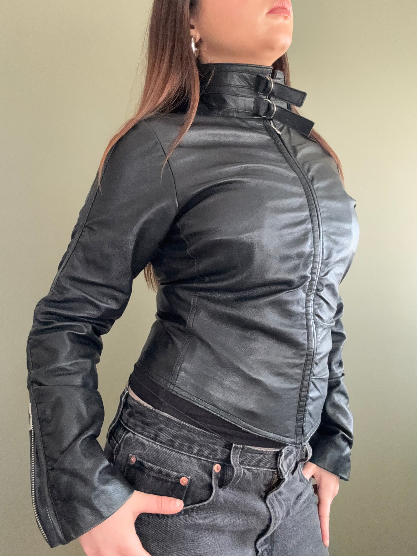 Fitted Leather Jacket (UK8)