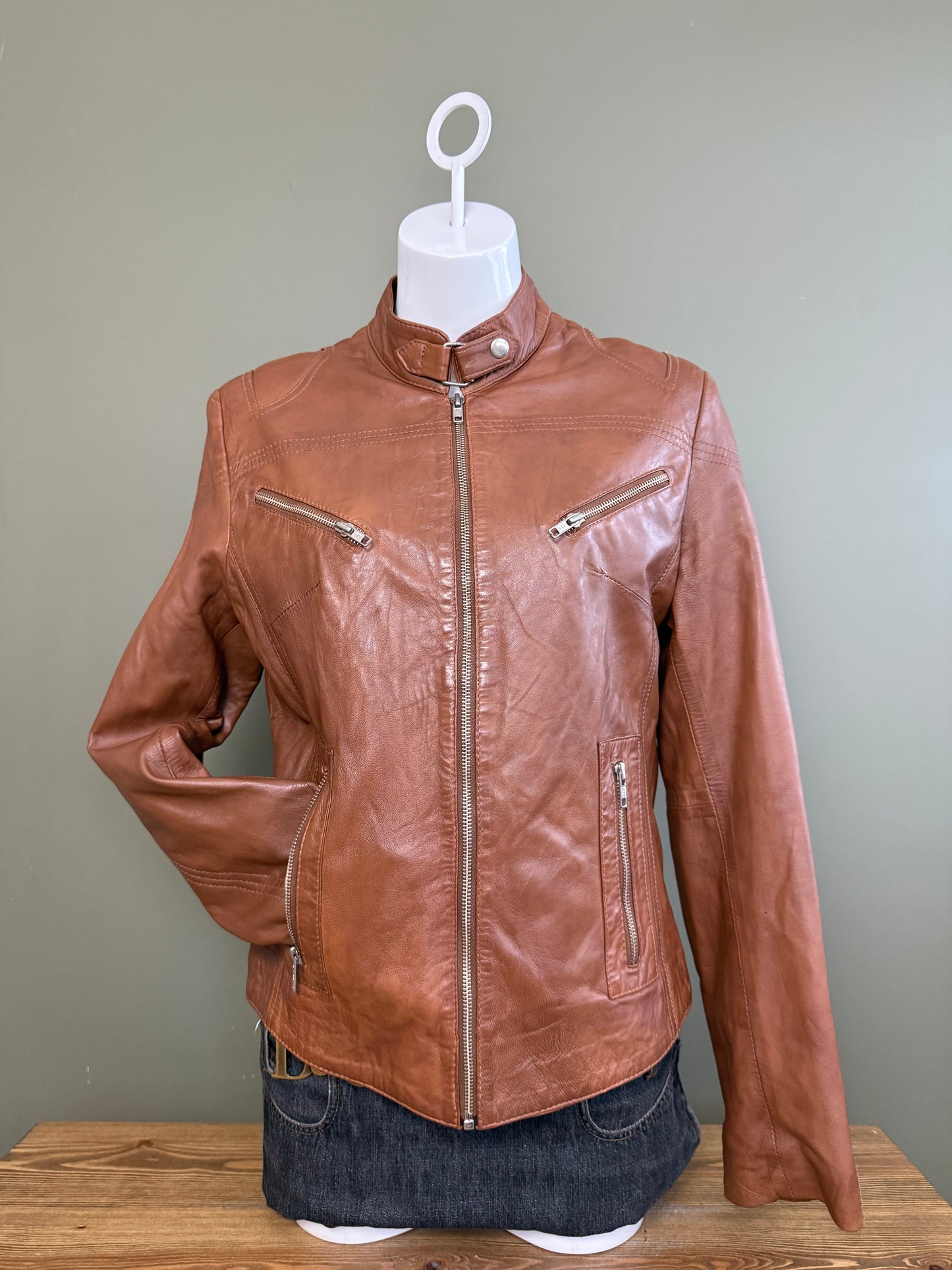 Tan Leather Jacket (M)