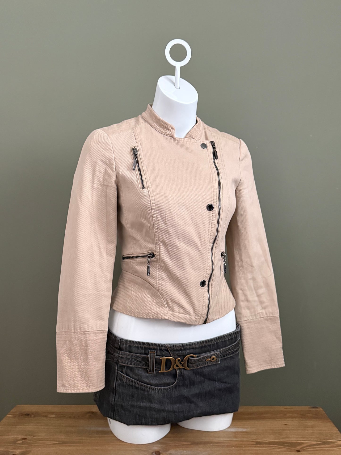 Asymmetric Zip Military Jacket (UK8)