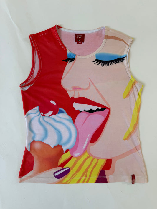 Miss Sixty Graphic Print Vest (L)
