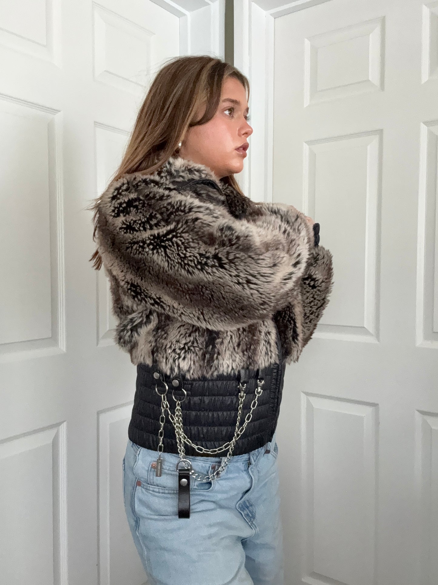 Miss Sixty Reversible Faux Fur Jacket (XL)