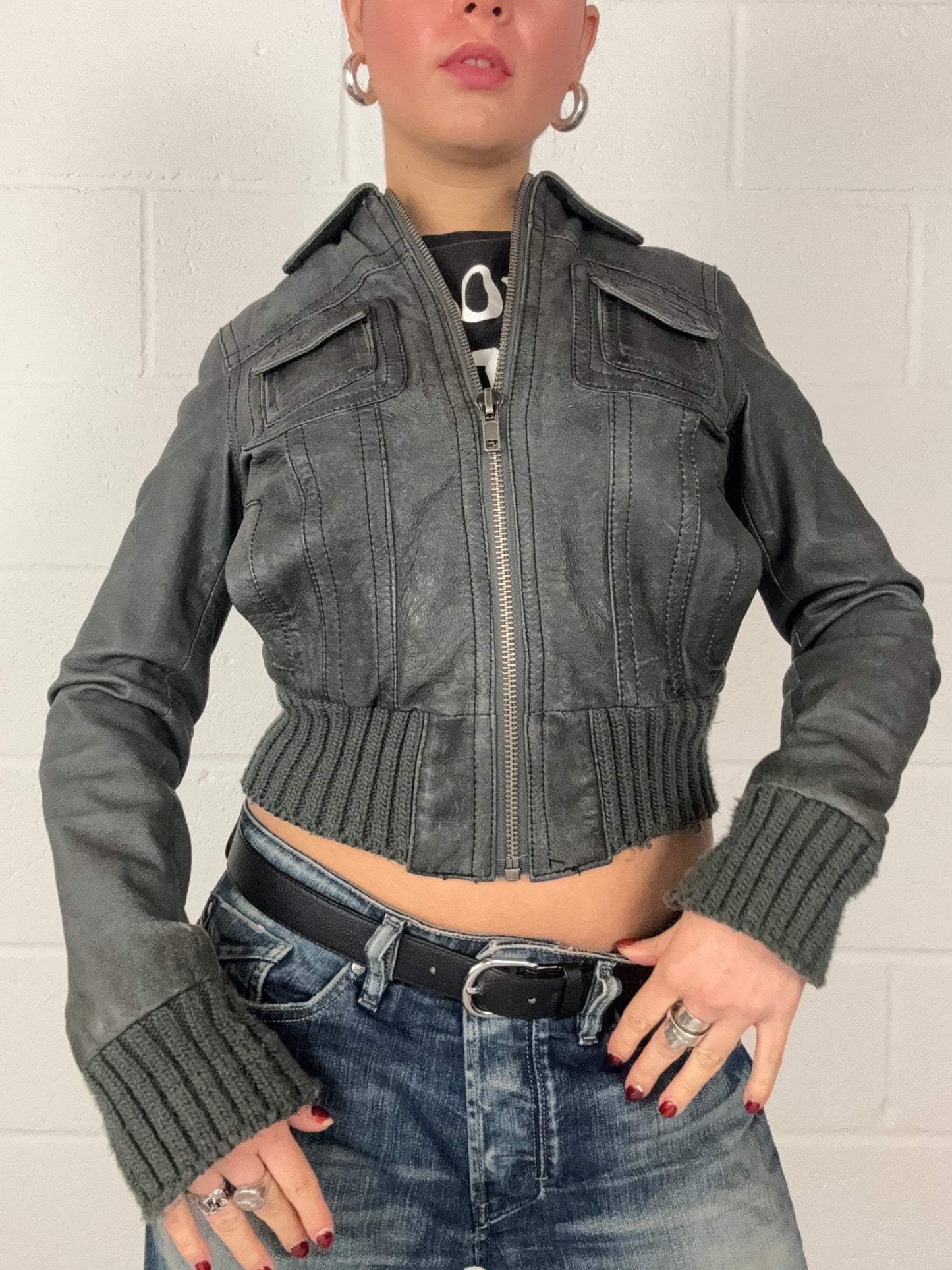 Vintage Leather Jacket (UK8)