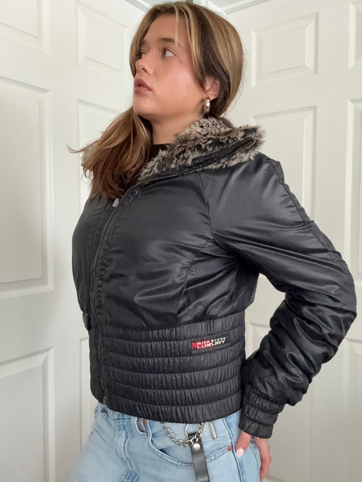 Miss Sixty Reversible Faux Fur Jacket (XL)
