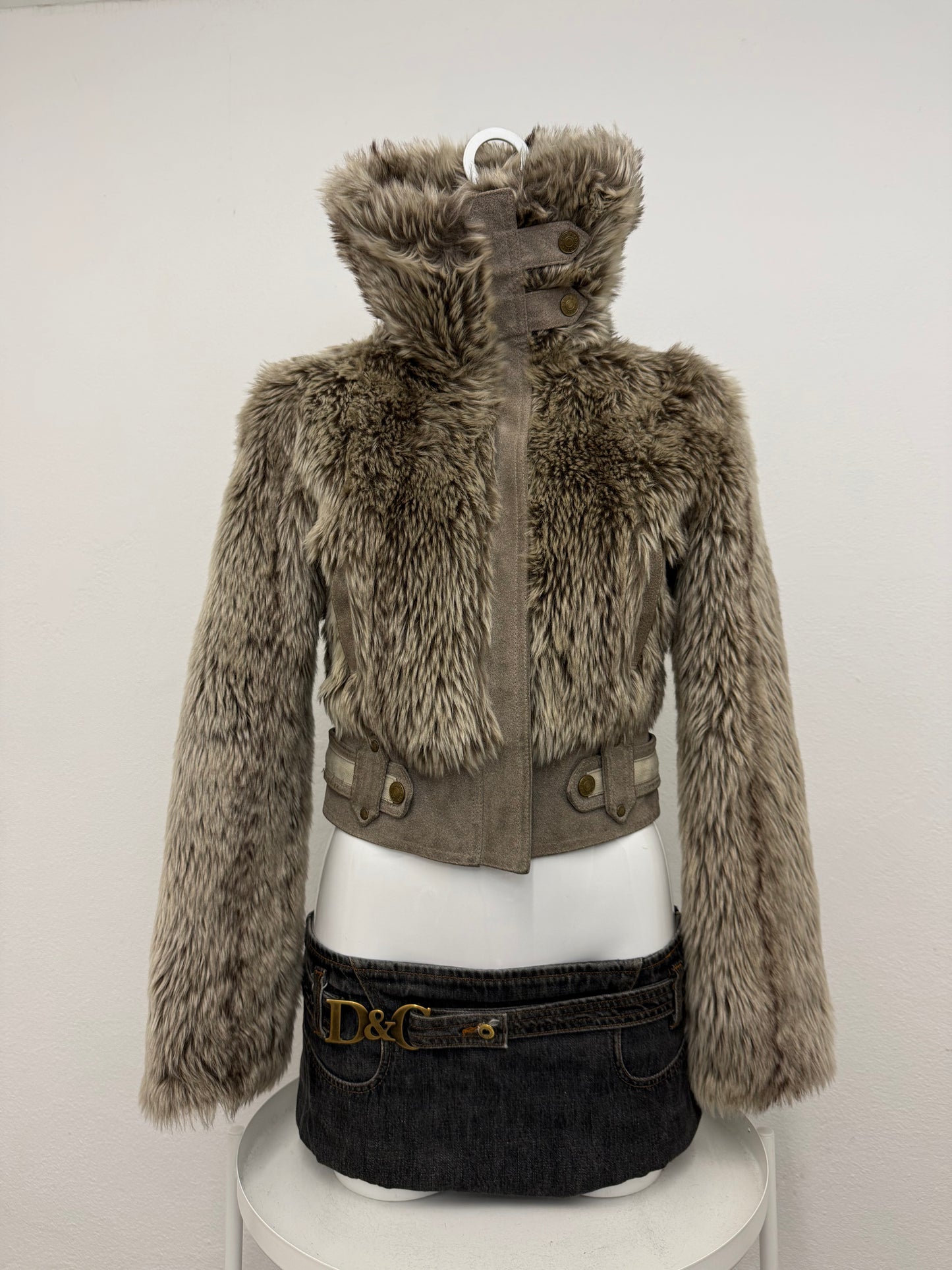 Faux Fur Bomber Jacket (UK8)