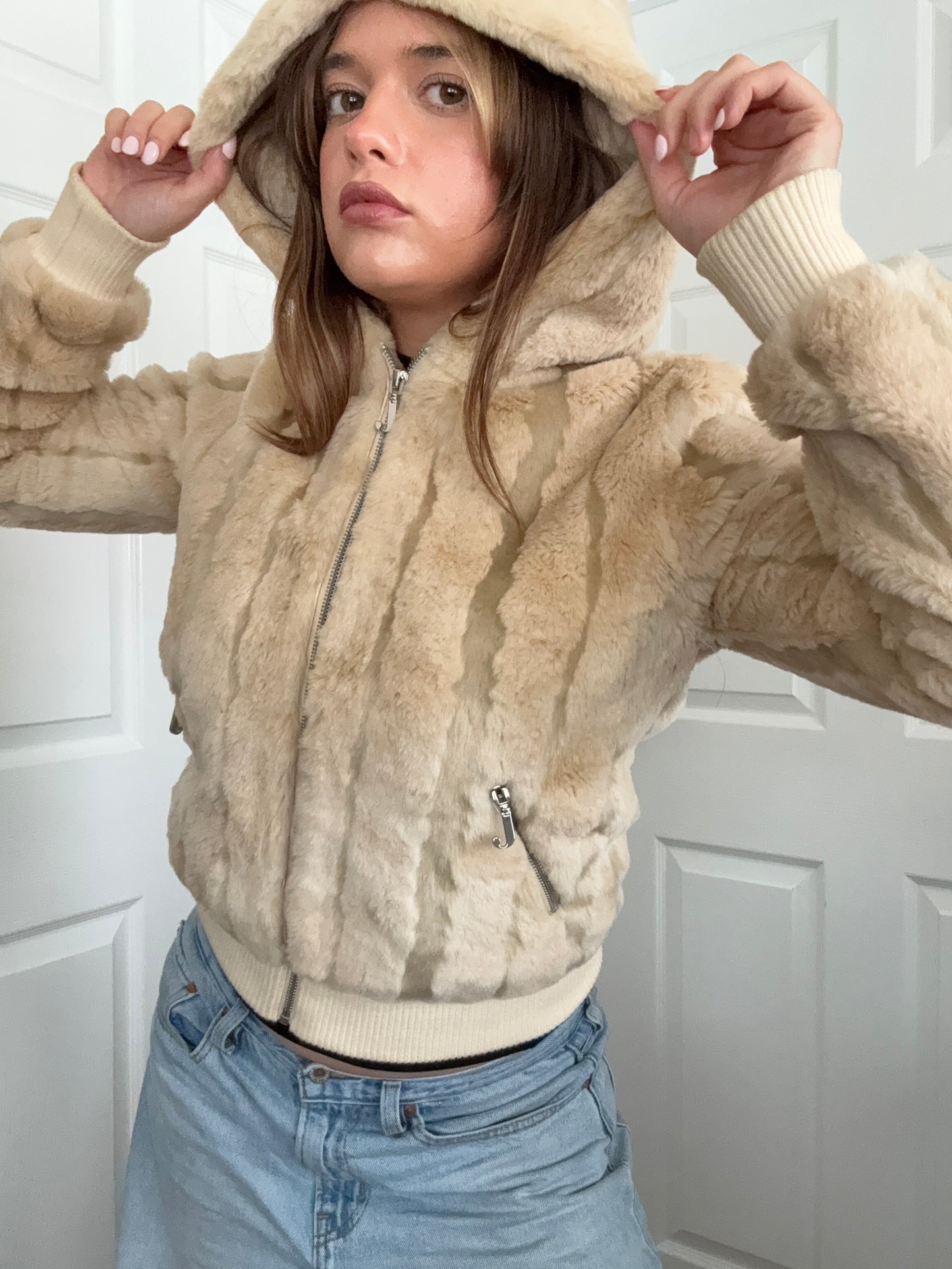 Juicy Couture Faux Fur Hooded Jacket (S)