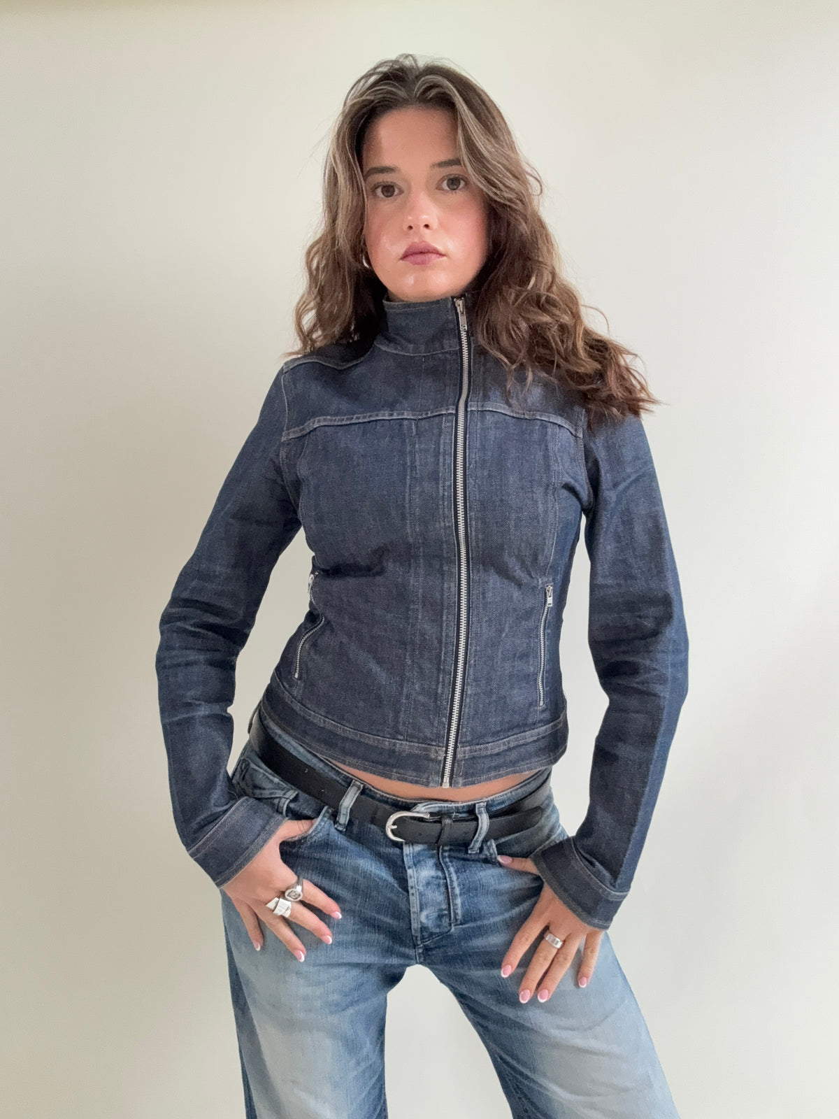 French Connection Asymmetric Denim Jacket (M)