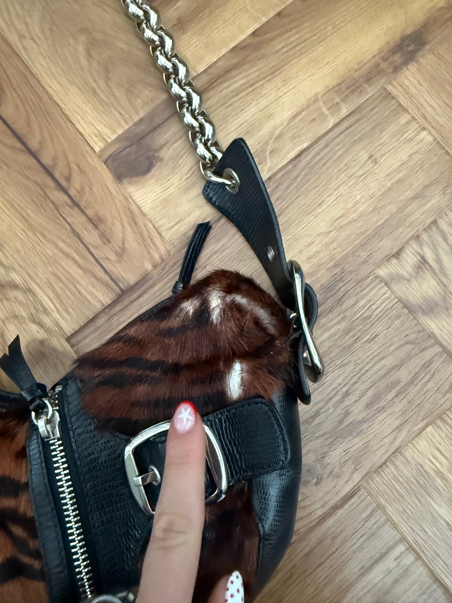 DKNY Faux Fur Shoulder Bag
