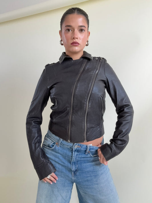Allsaints Leather Fitted Jacket (UK10)