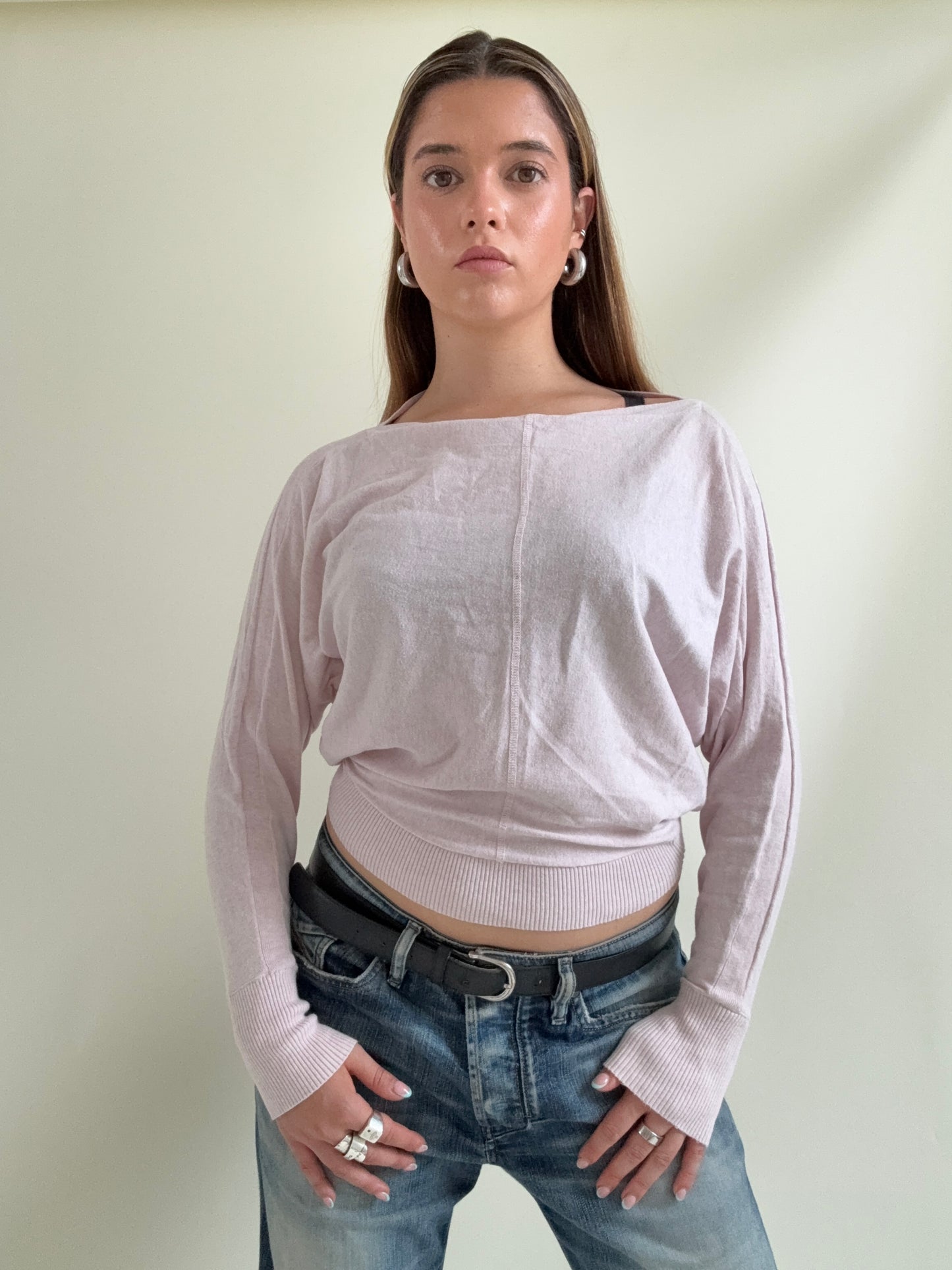 Allsaints Baby Pink Batwing Jumper (S)