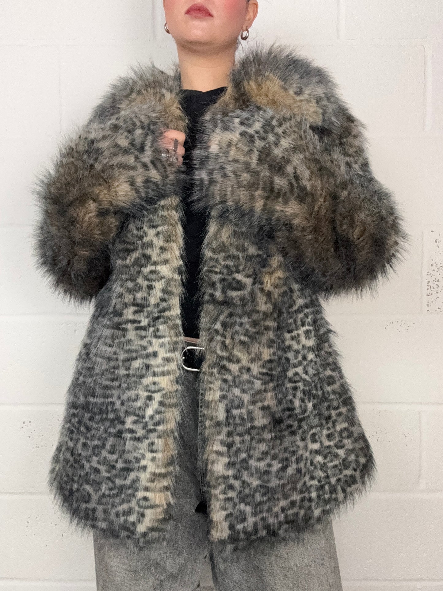 Jane Norman Faux Fur Leopard Jacket (UK12)