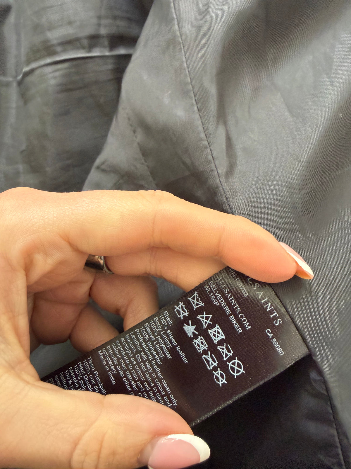 Allsaints Fitted Leather Buckle Jacket (UK8)