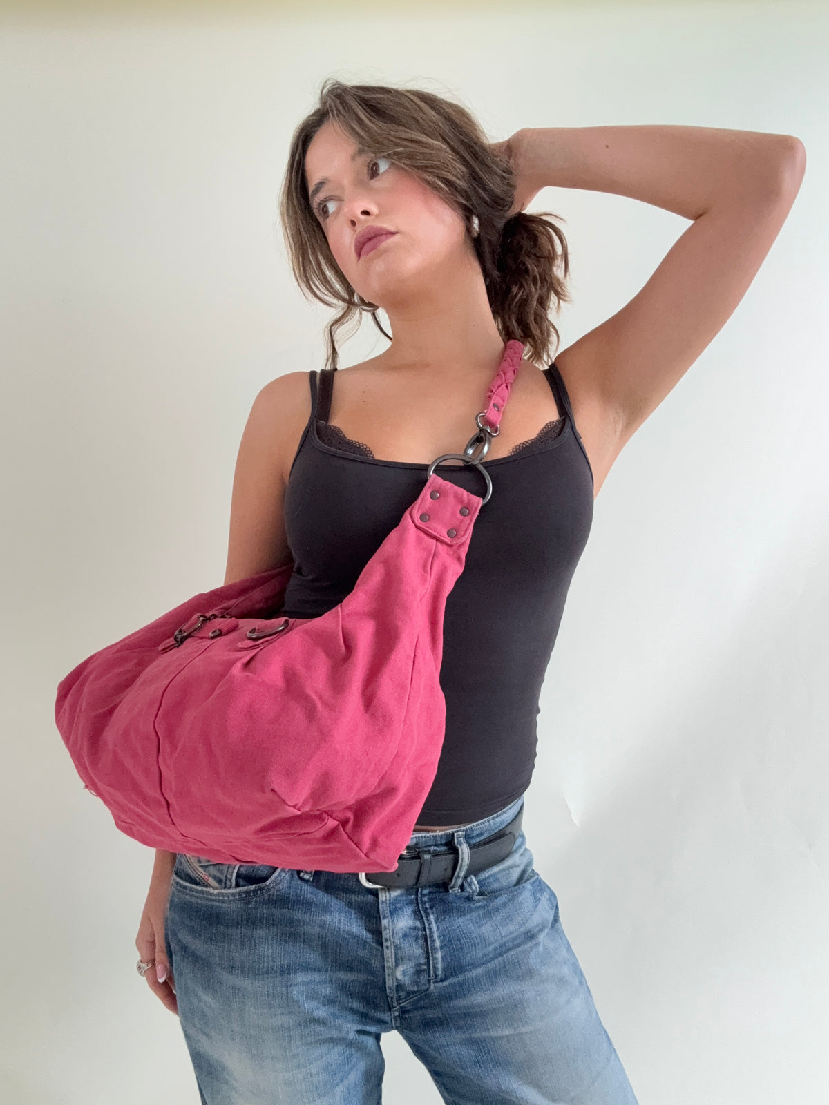 Vintage Diesel Pink Slouchy Handbag