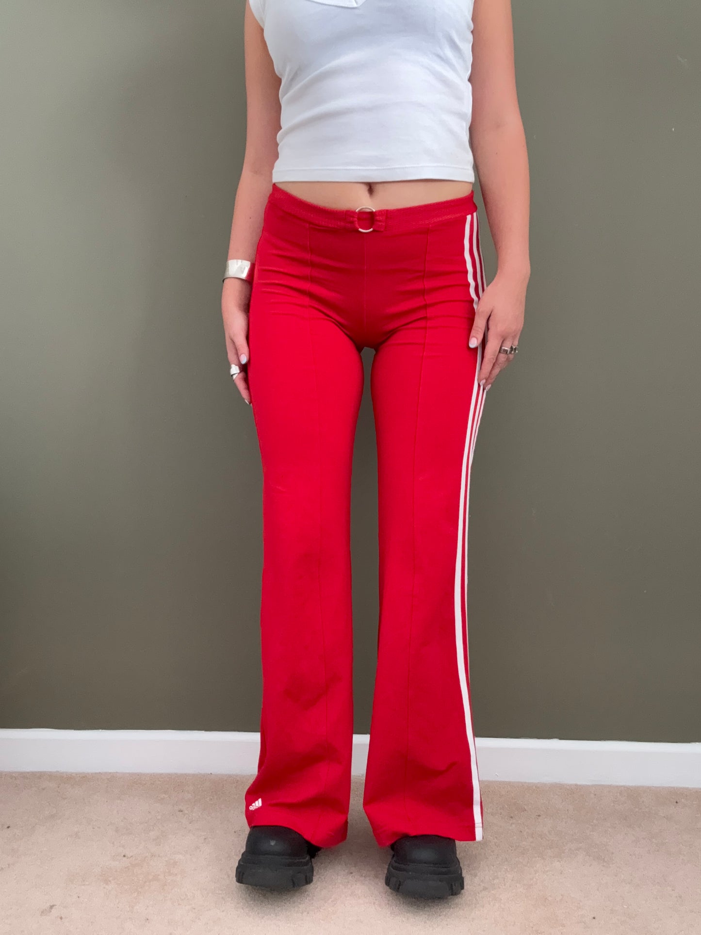 Red Adidas Flared Yoga Pants (UK12)