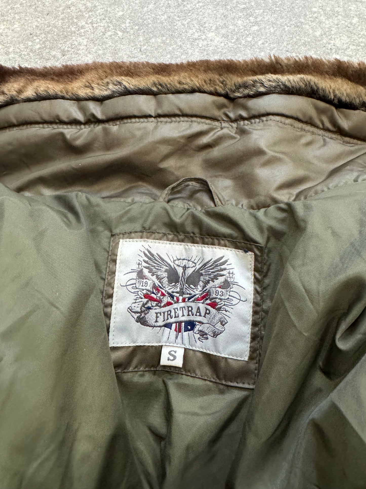 Firetrap Khaki Fitted Coat (S)