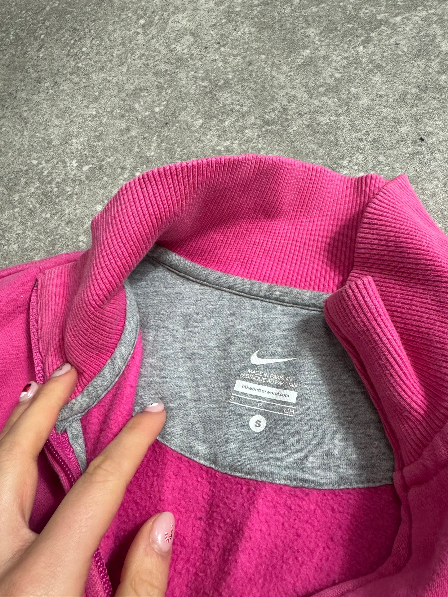 Pink Nike Zip Up Jumper (S)