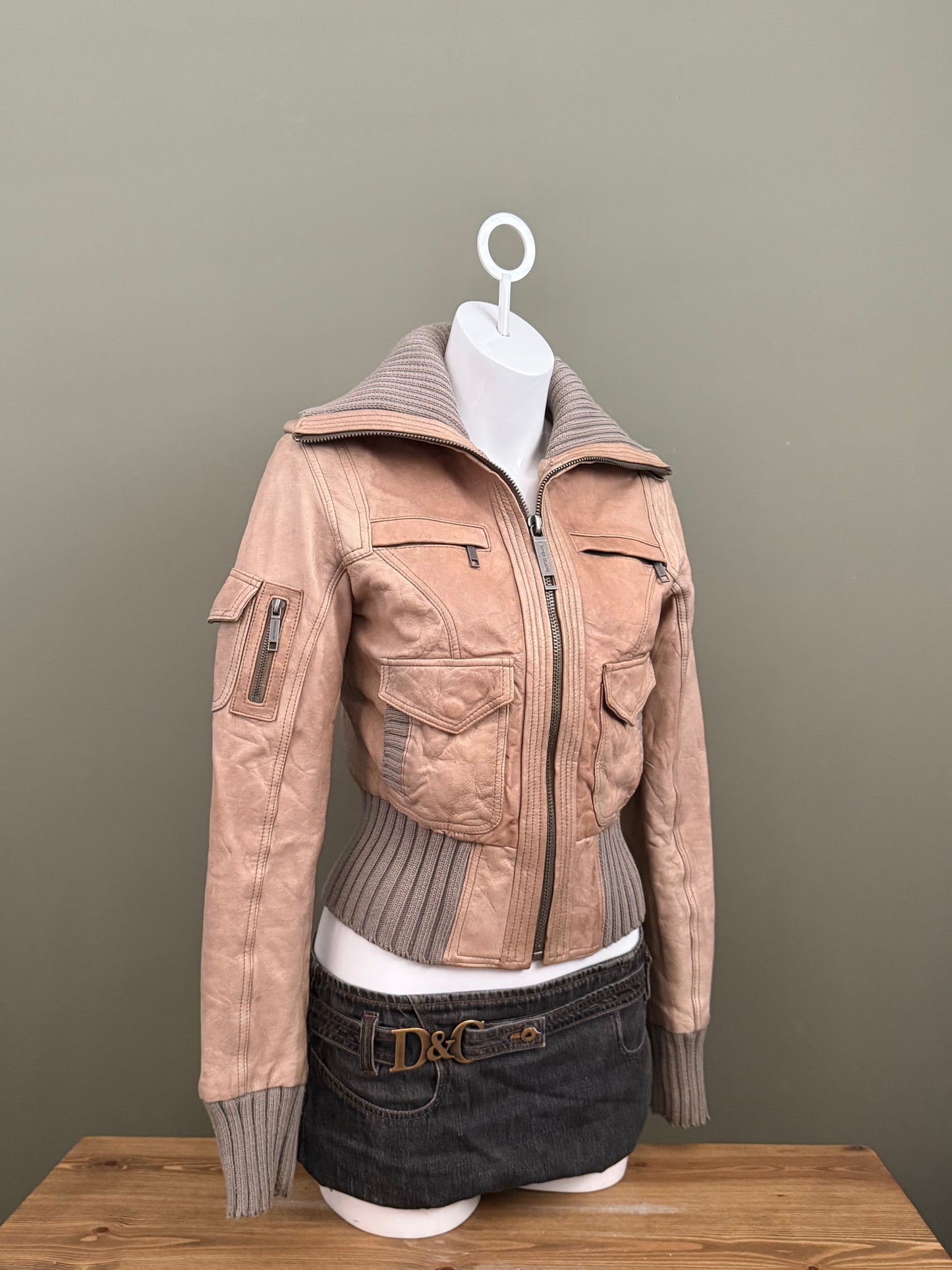 Leather Cargo Jacket (UK10)