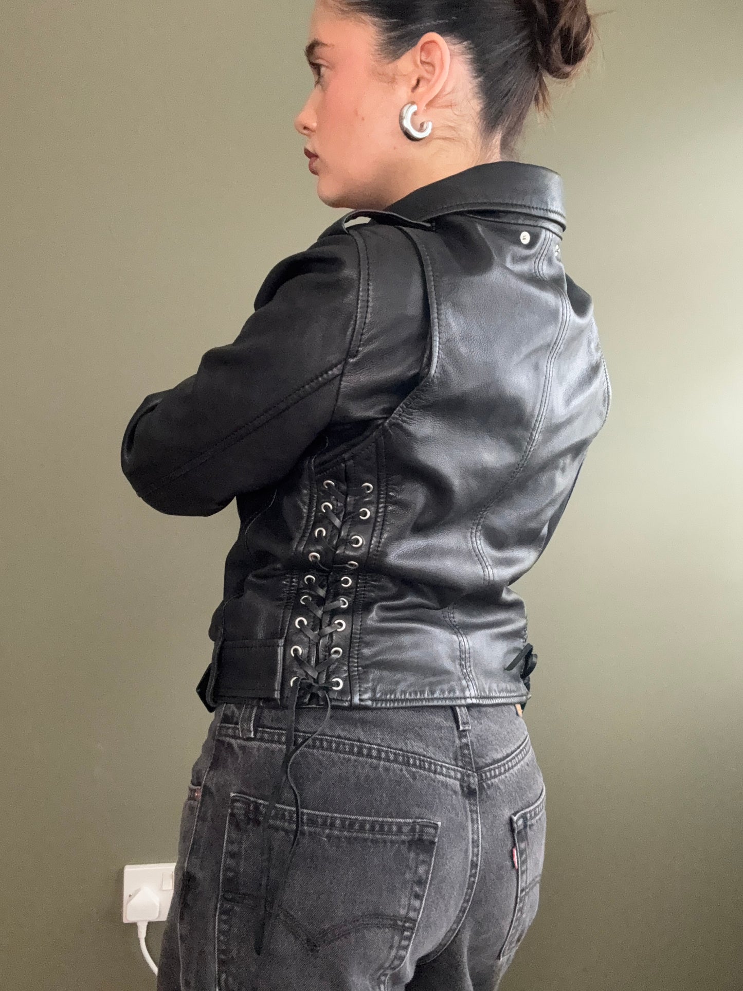 Diesel Corset Style Leather Jacket (XS)