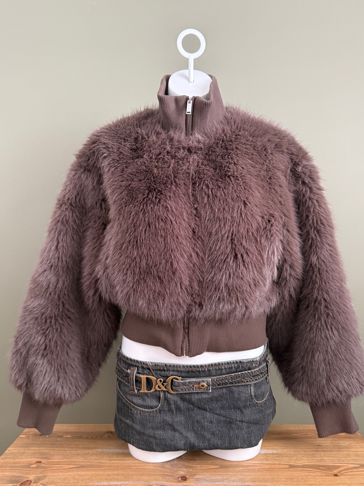 Faux Fur Bomber Jacket (M)