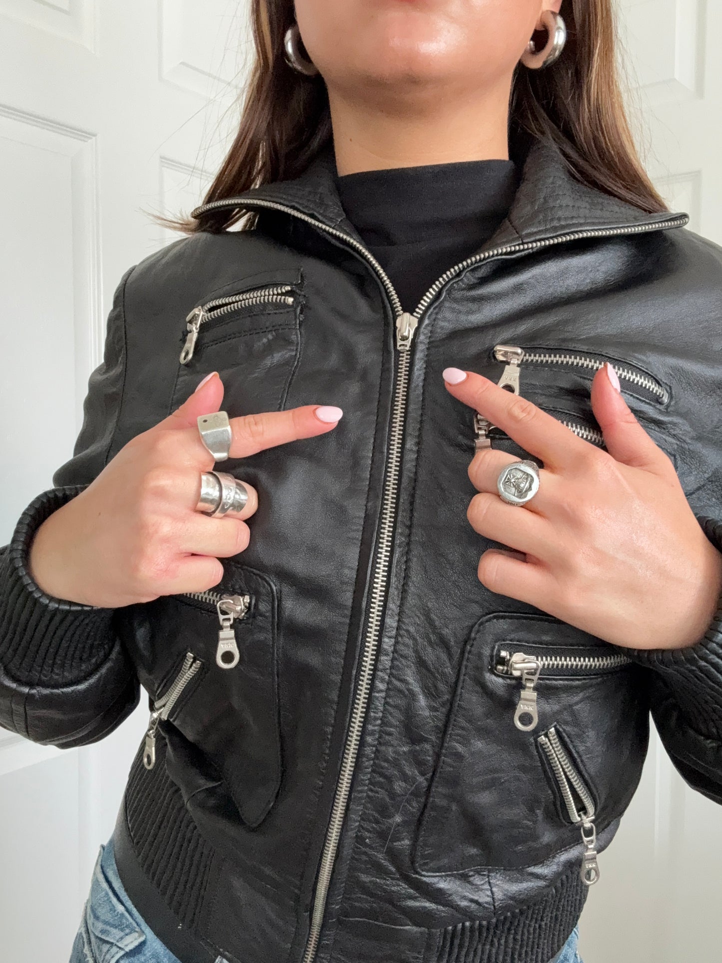Leather Cargo Jacket (XL)