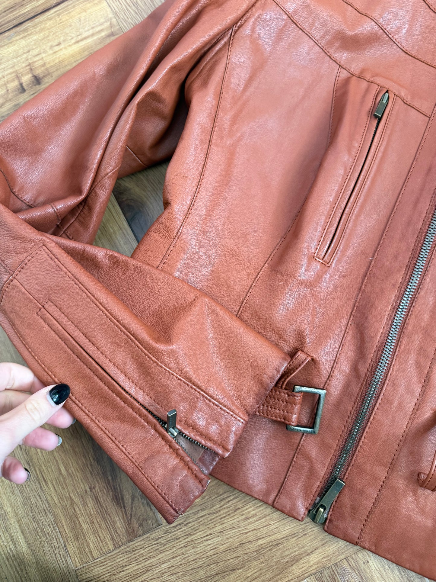 Karen Millen Leather Jacket (UK14)