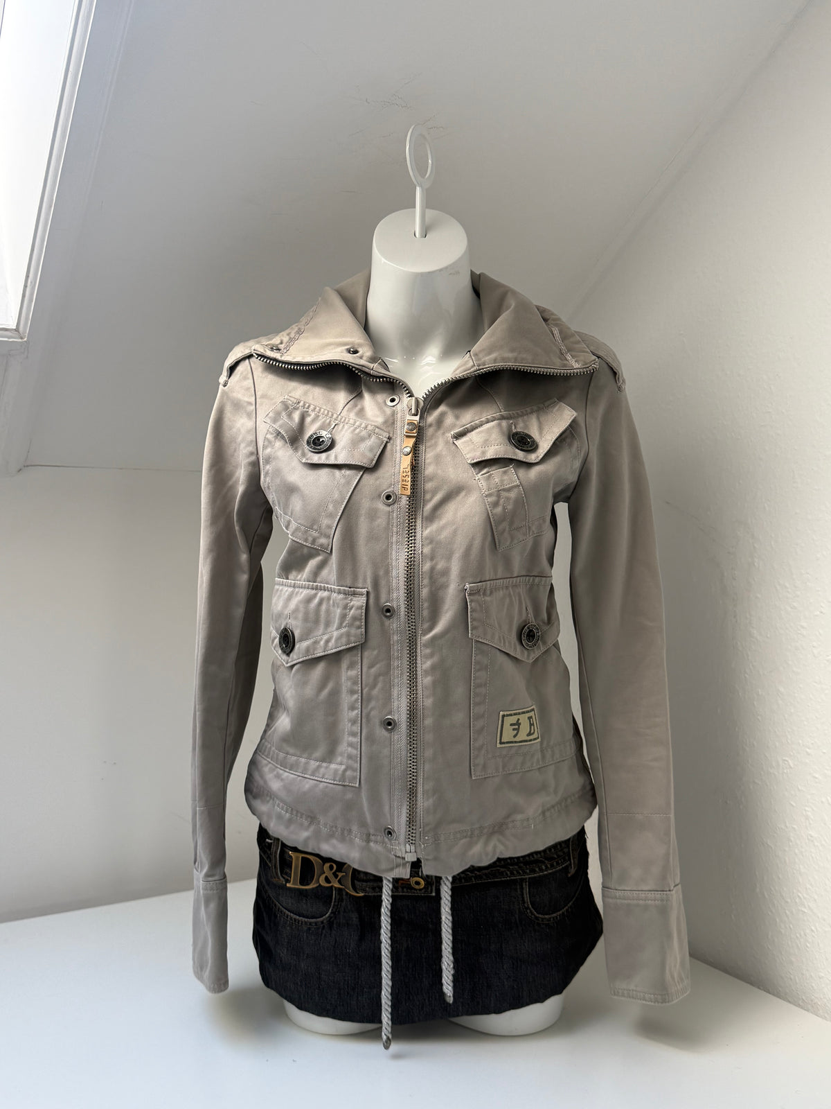 Diesel Vintage Funnel Neck Cargo Jacket (L)