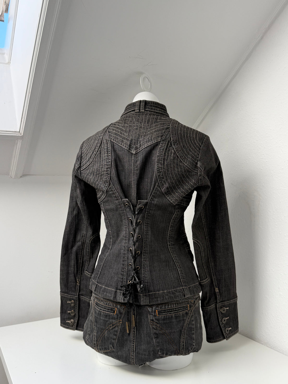 Karen Millen Denim Corset Jacket (UK14)