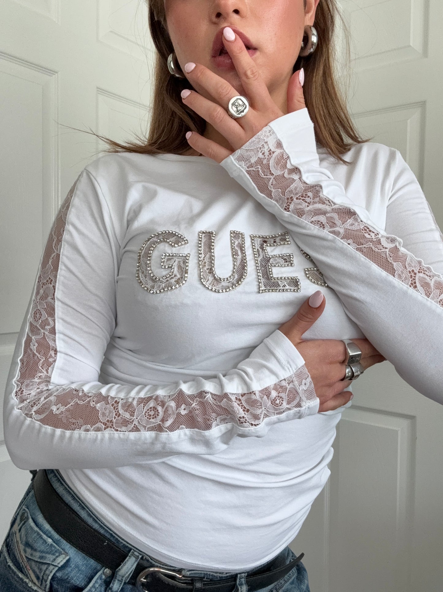 Guess Longsleeve Lace Top (S)