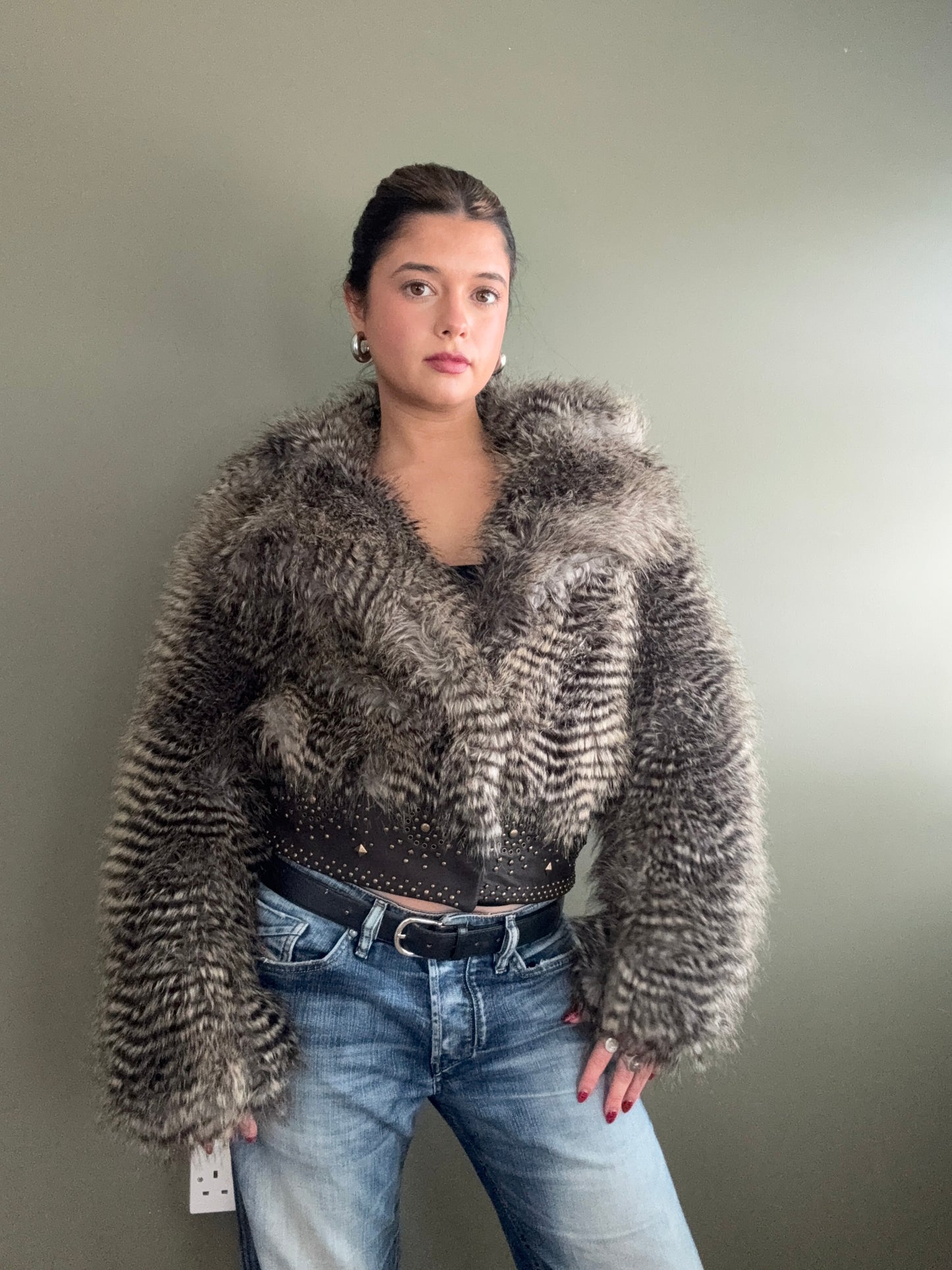 Roberto Cavalli x H&M Faux Fur Jacket (S)