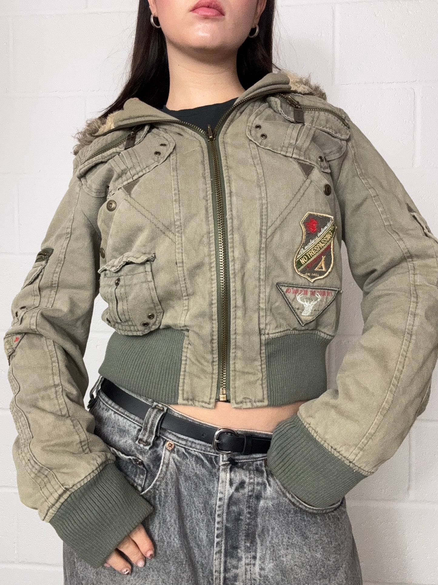 Khaki Cargo Jacket (UK10)