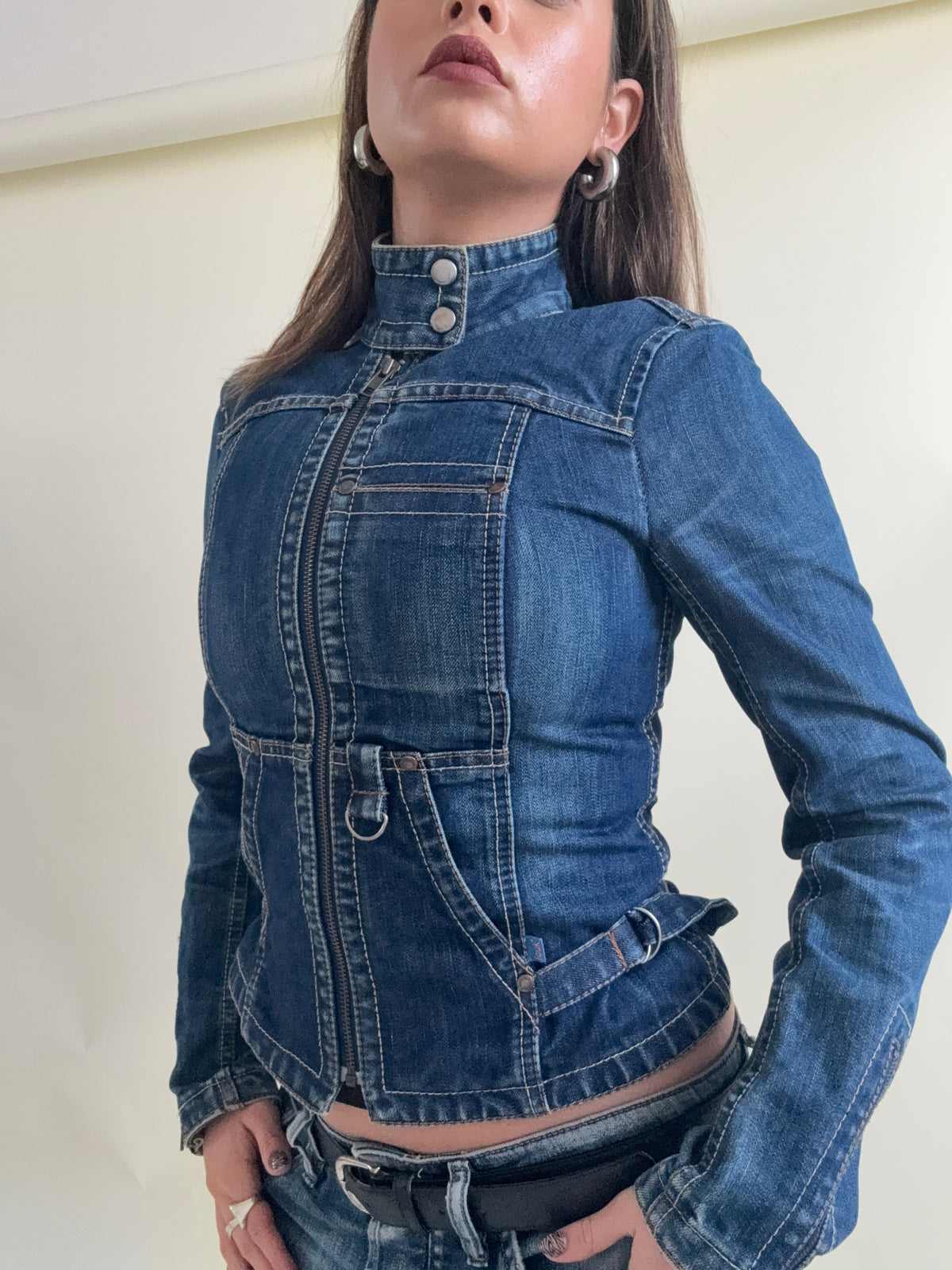 French Connection Denim Cargo Jacket (UK6)
