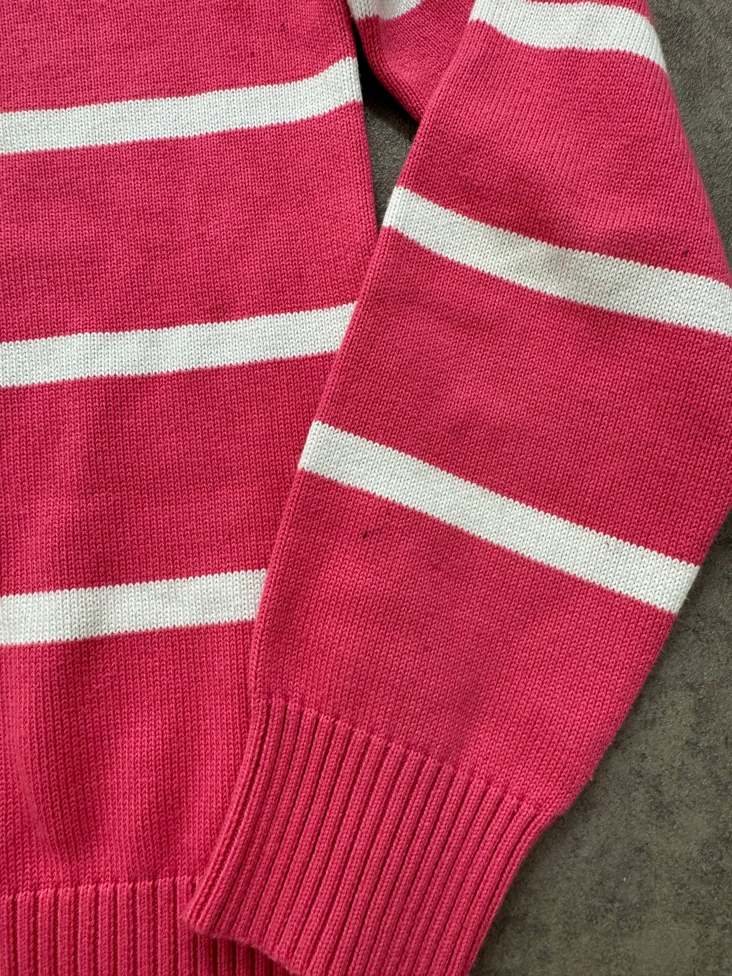 Lacoste Pink Striped Knit Jumper