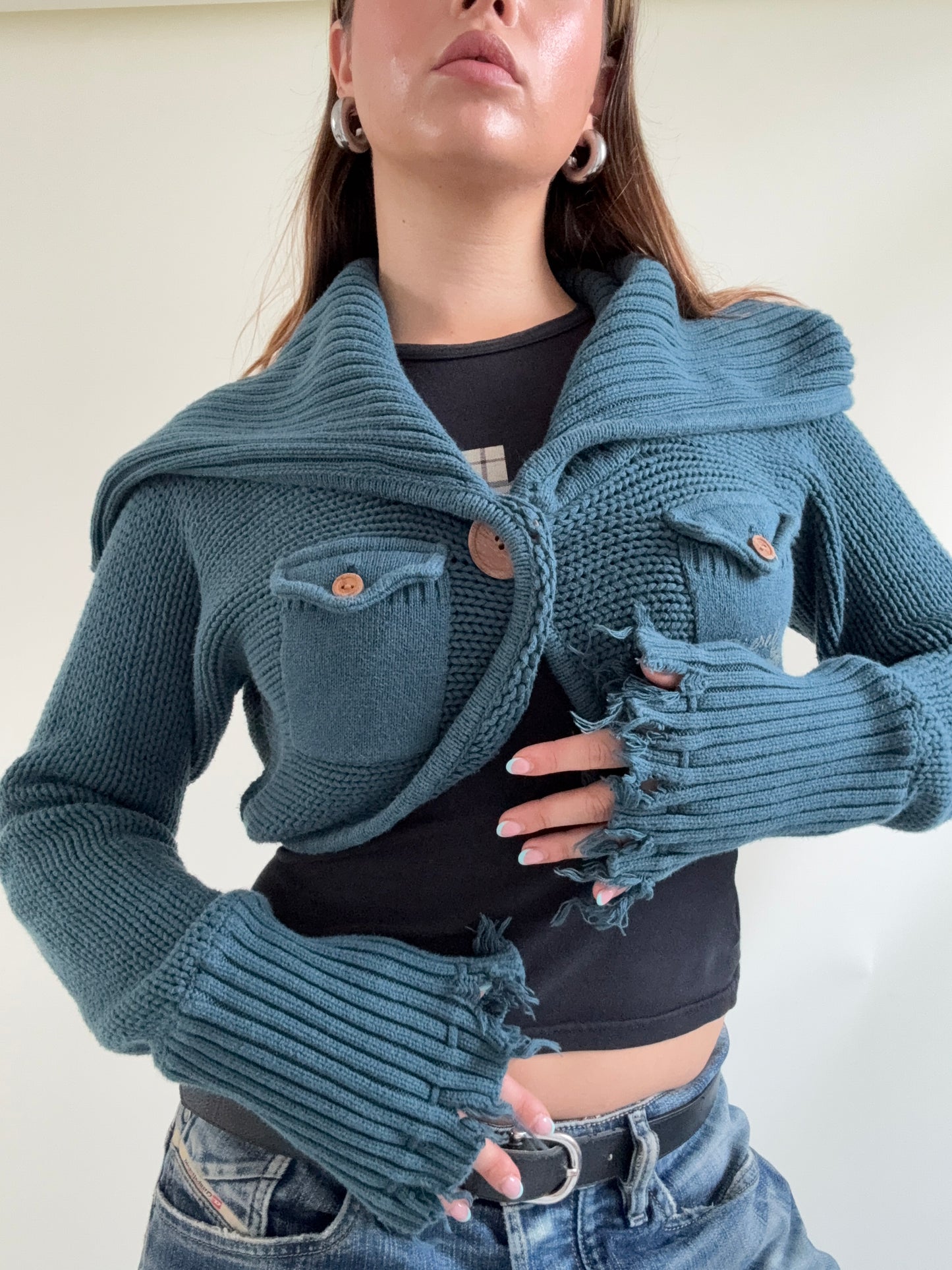 Diesel Knit Cropped Cardigan (L)
