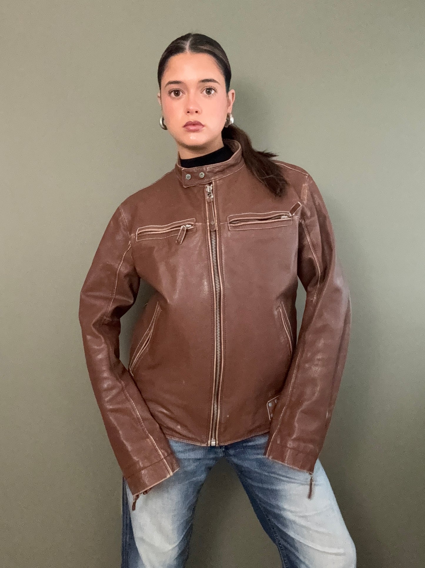 Vintage Diesel Leather Jacket (L)