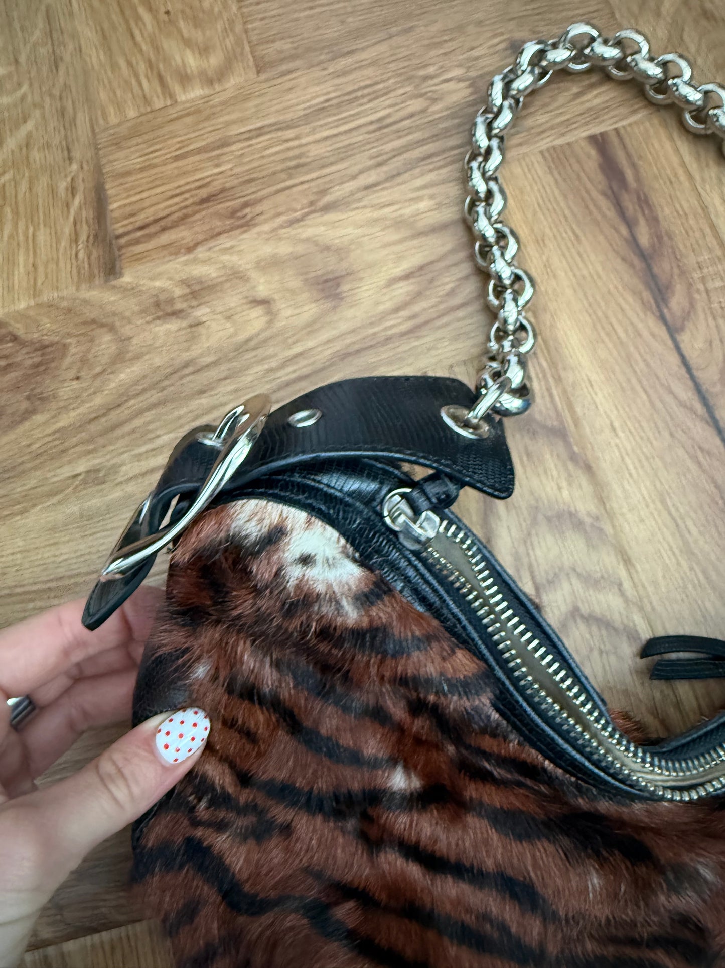 DKNY Faux Fur Shoulder Bag