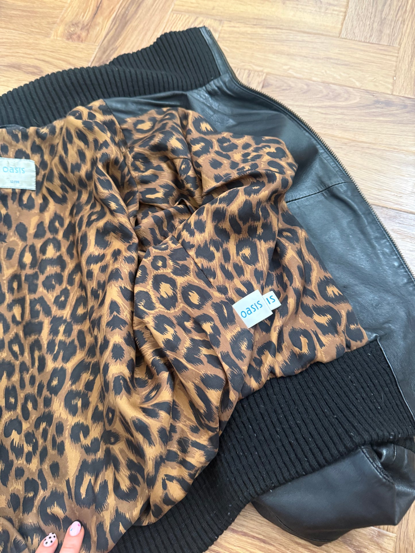 Leather Bomber Jacket (UK12)
