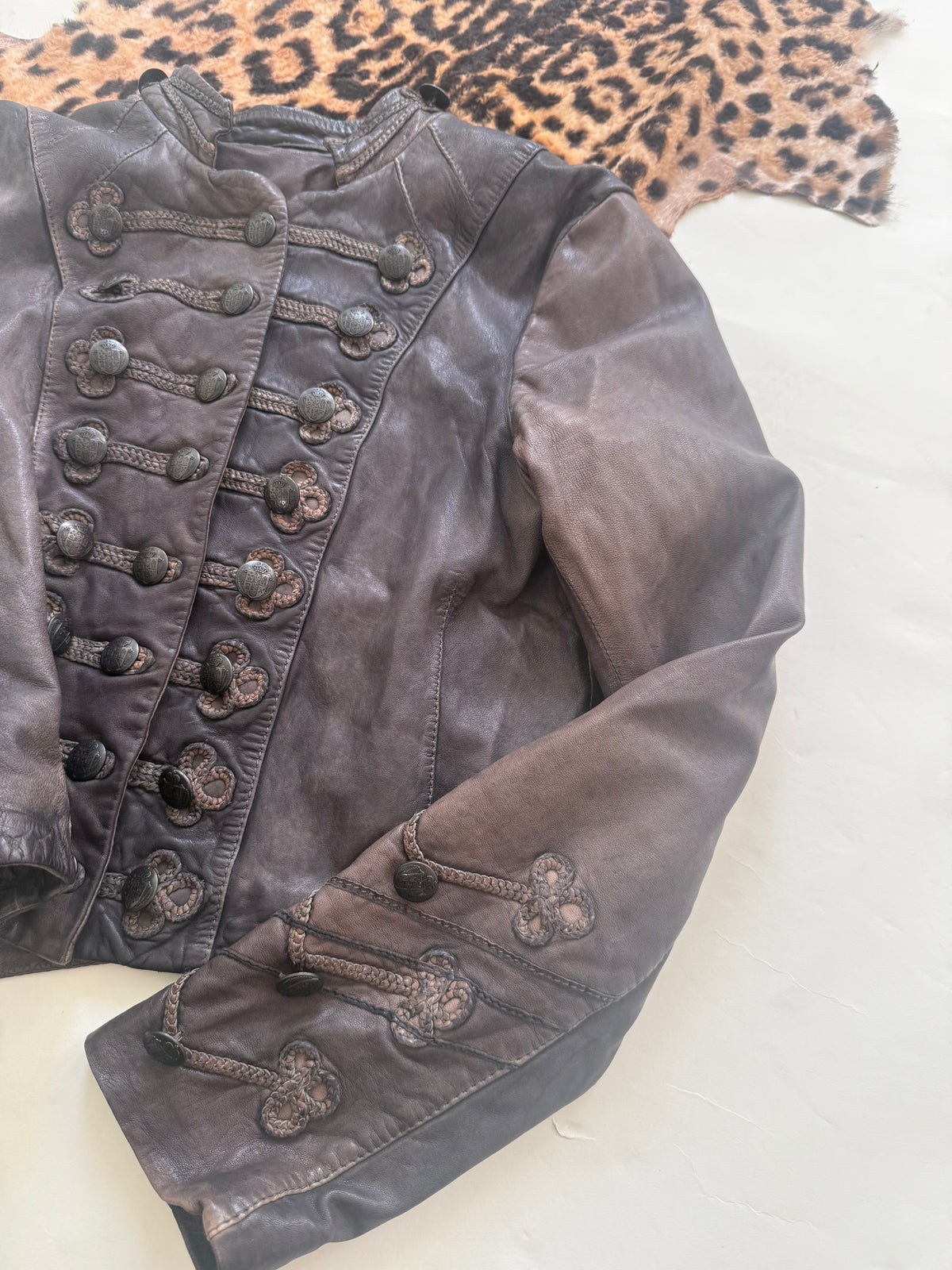 Allsaints Leather Military Jacket (UK12)