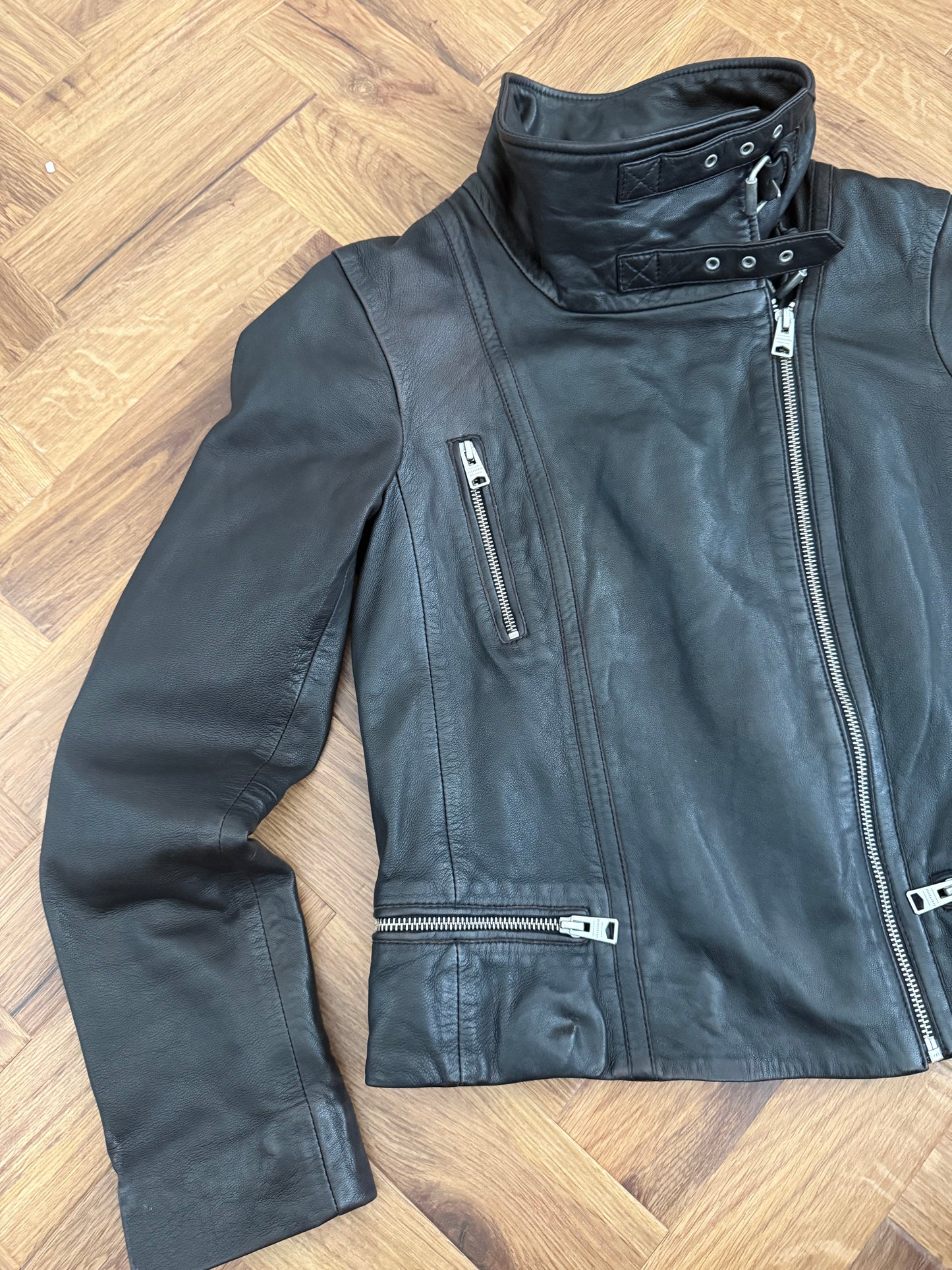 Allsaints Leather Buckle Jacket (UK10)