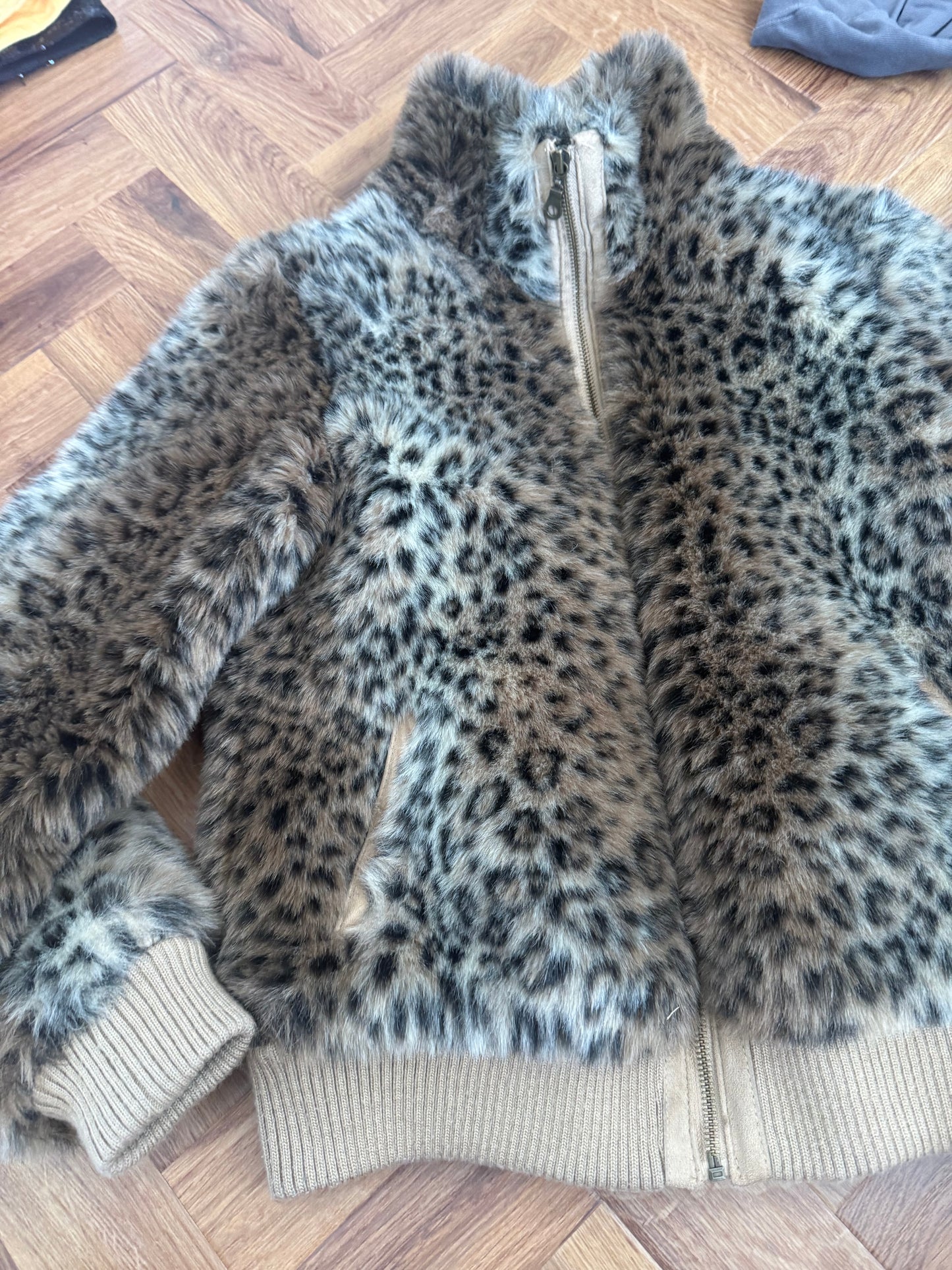 Faux Fur Leopard Jacket (UK10)