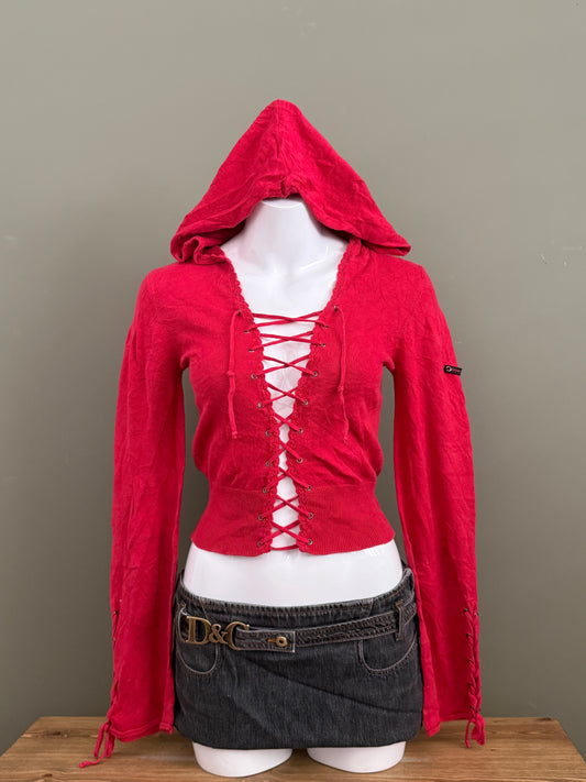 DKNY Hooded Lace Up Jumper (M)