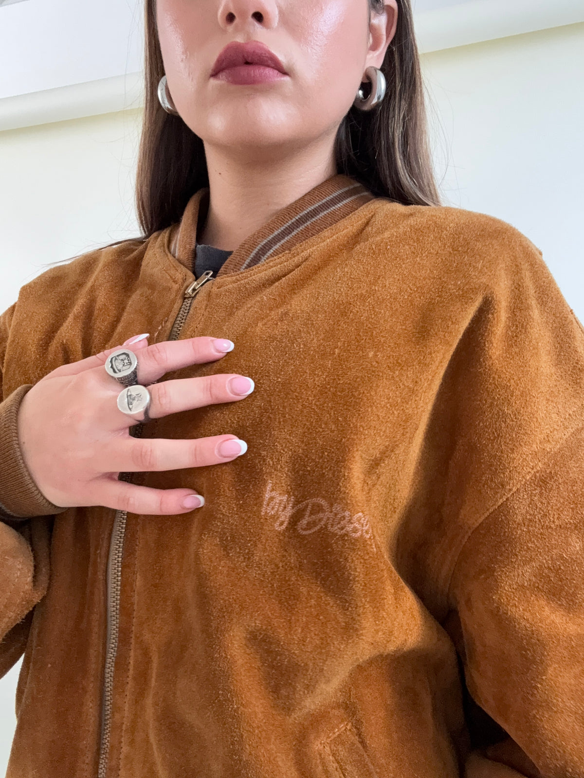 Vintage Diesel Suede Bomber Jacket (L)