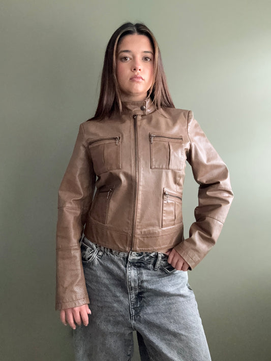 Leather Cargo Jacket (UK10)