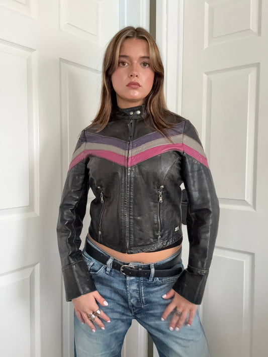 Miss Sixty Leather Racer Jacket (S)