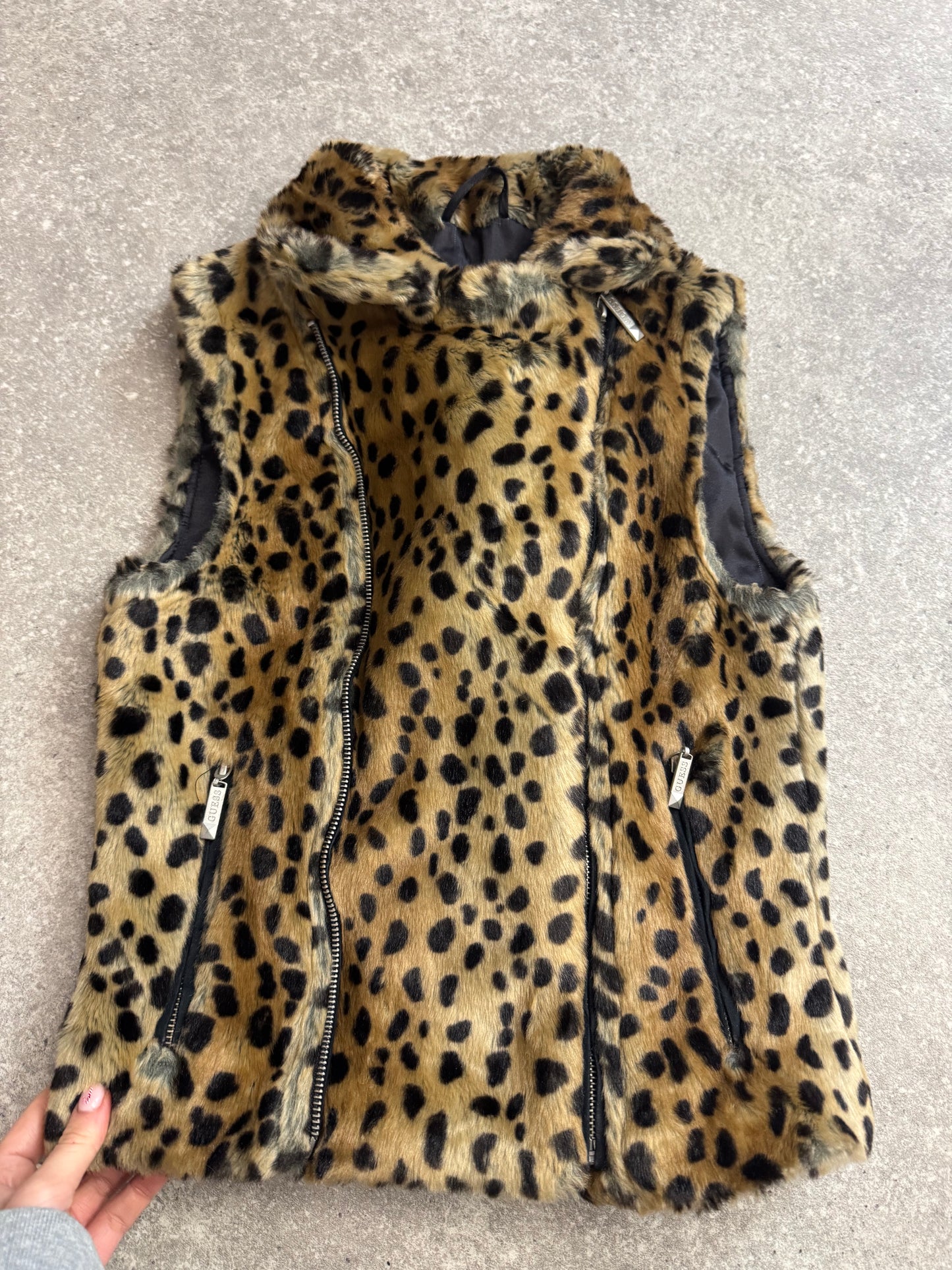 Guess Faux Fur Leopard Gilet (S)