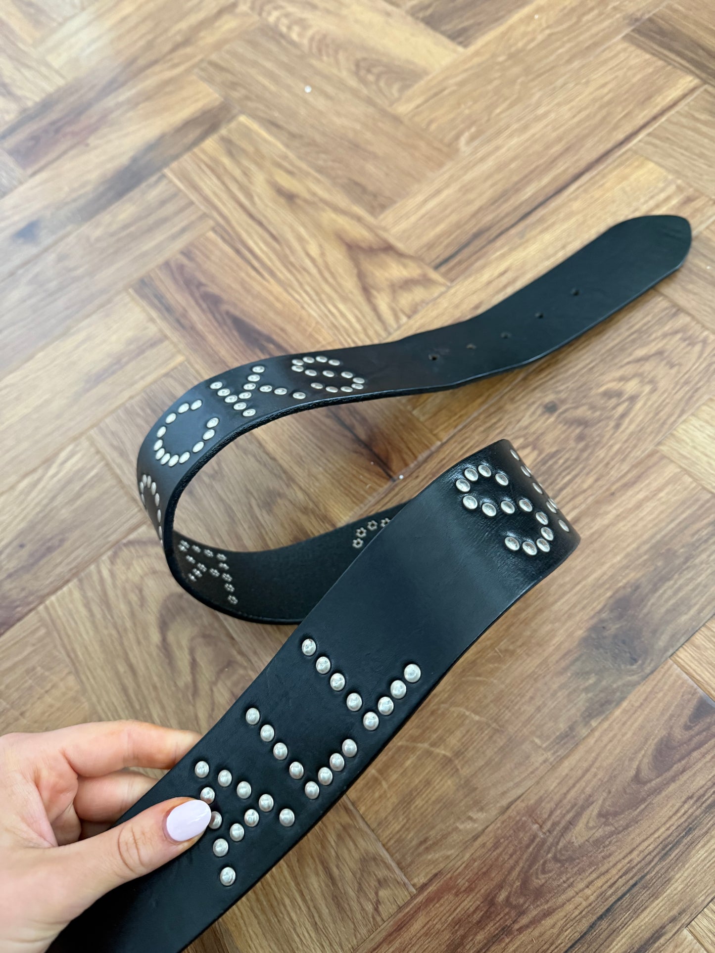 Allsaints Rocks leather Studded Belt (S)