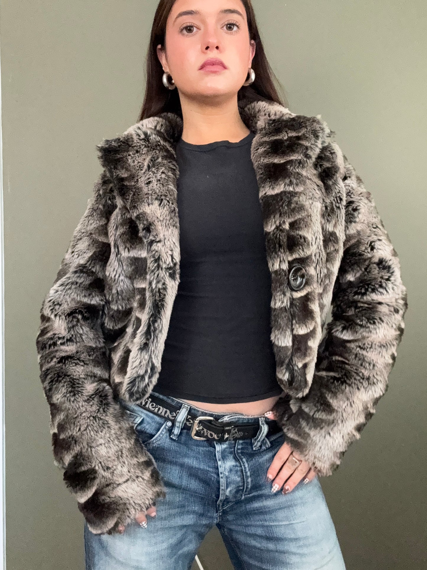 Faux Fur Jacket (L)