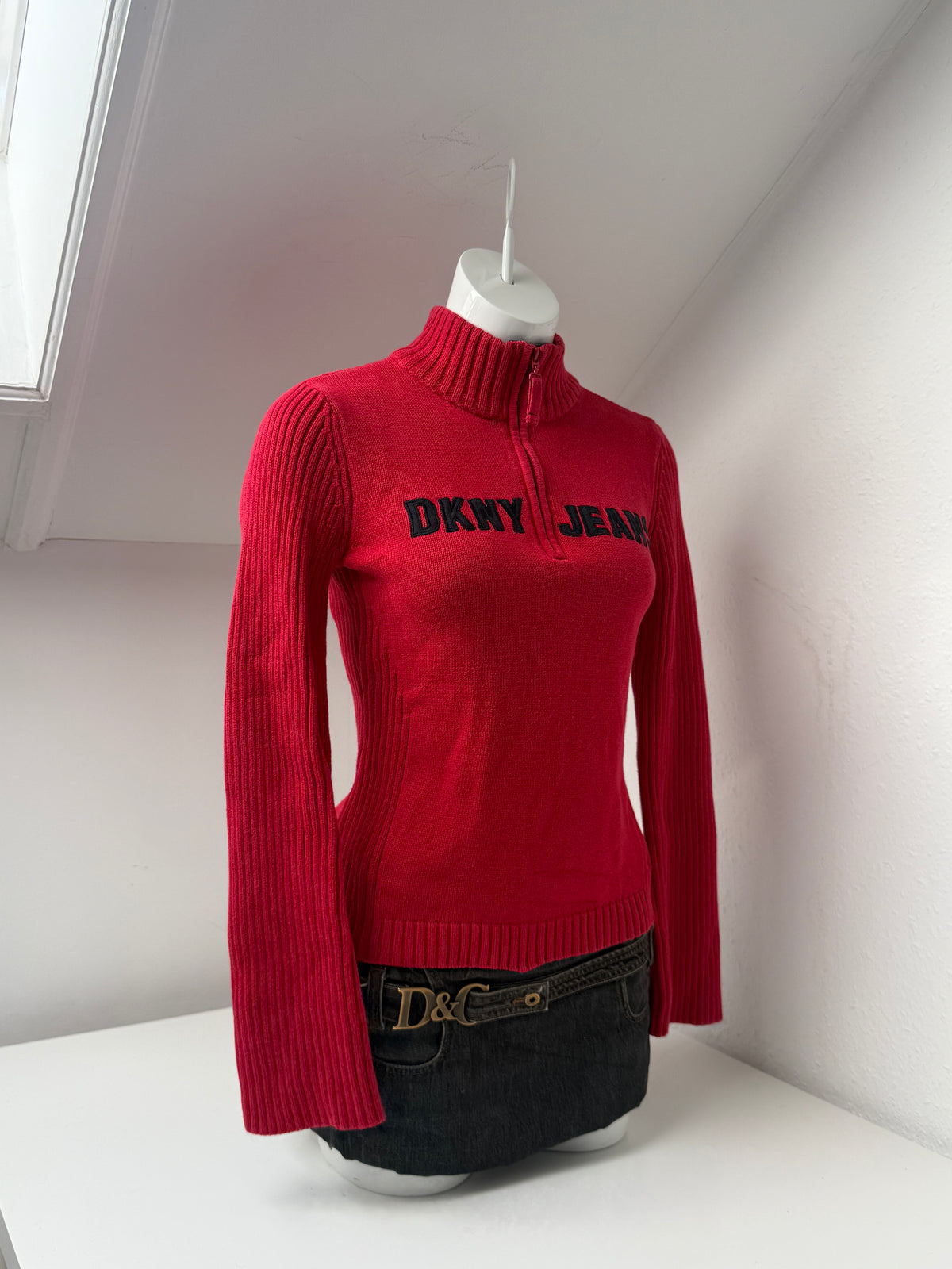 DKNY 1/4 Zip Knit Jumper (M)