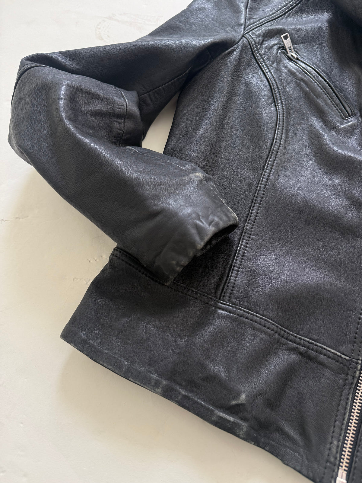Allsaints Fitted Leather Buckle Jacket (UK8)