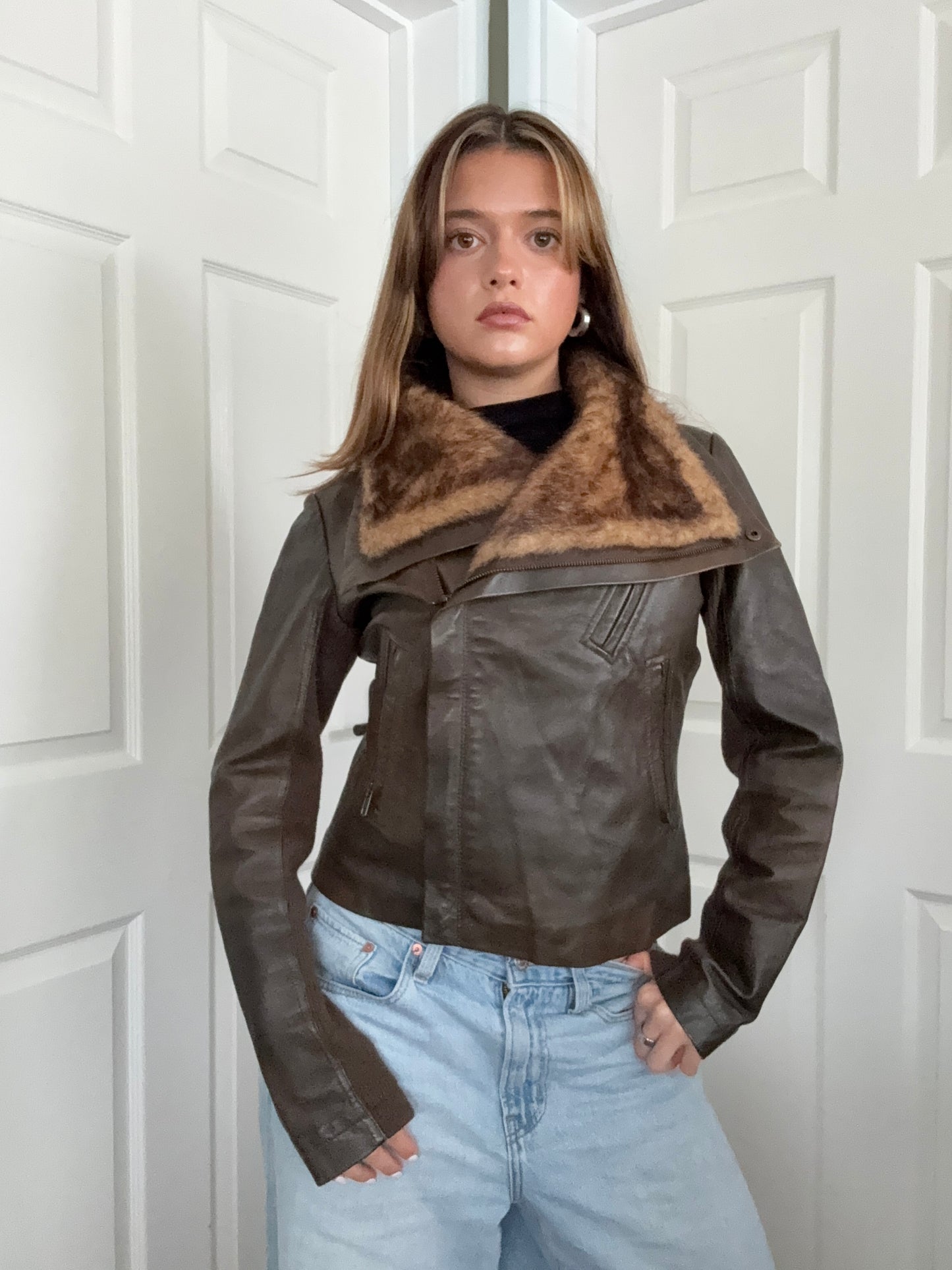Morgan De Toi Leather Asymmetric Jacket (S)