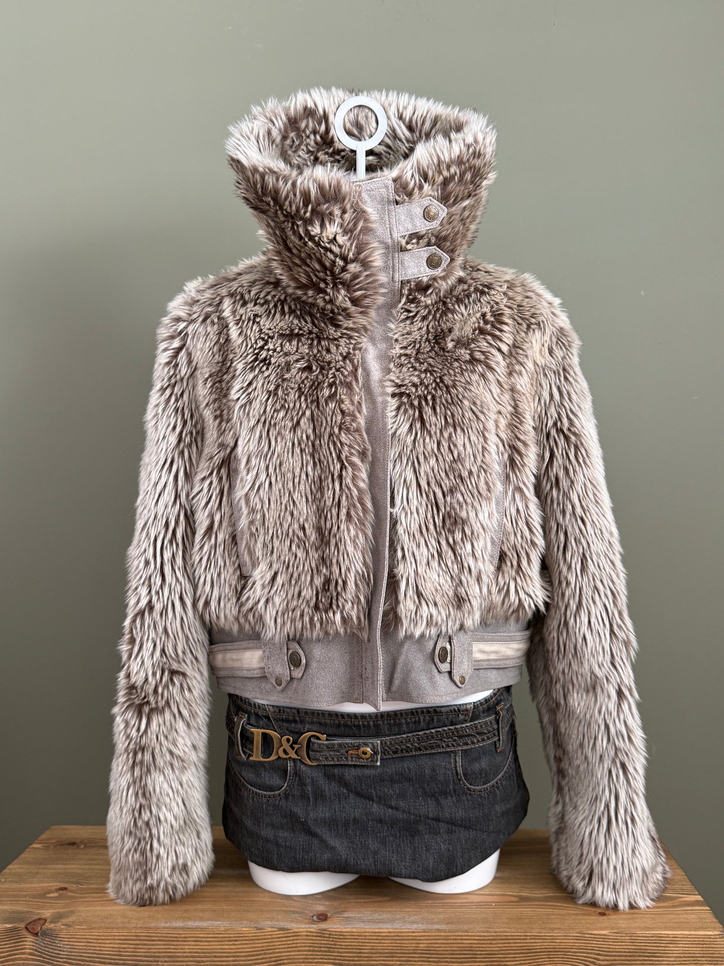 Faux Fur Bomber Jacket (UK16)