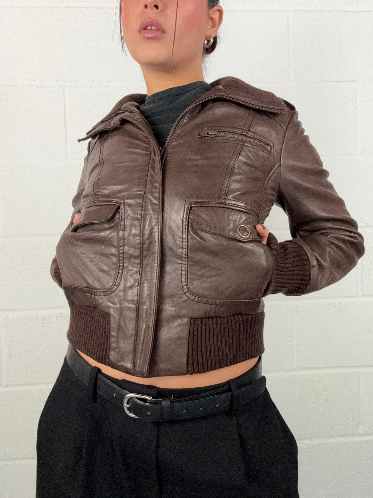 Brown Vintage Leather Jacket (UK10)